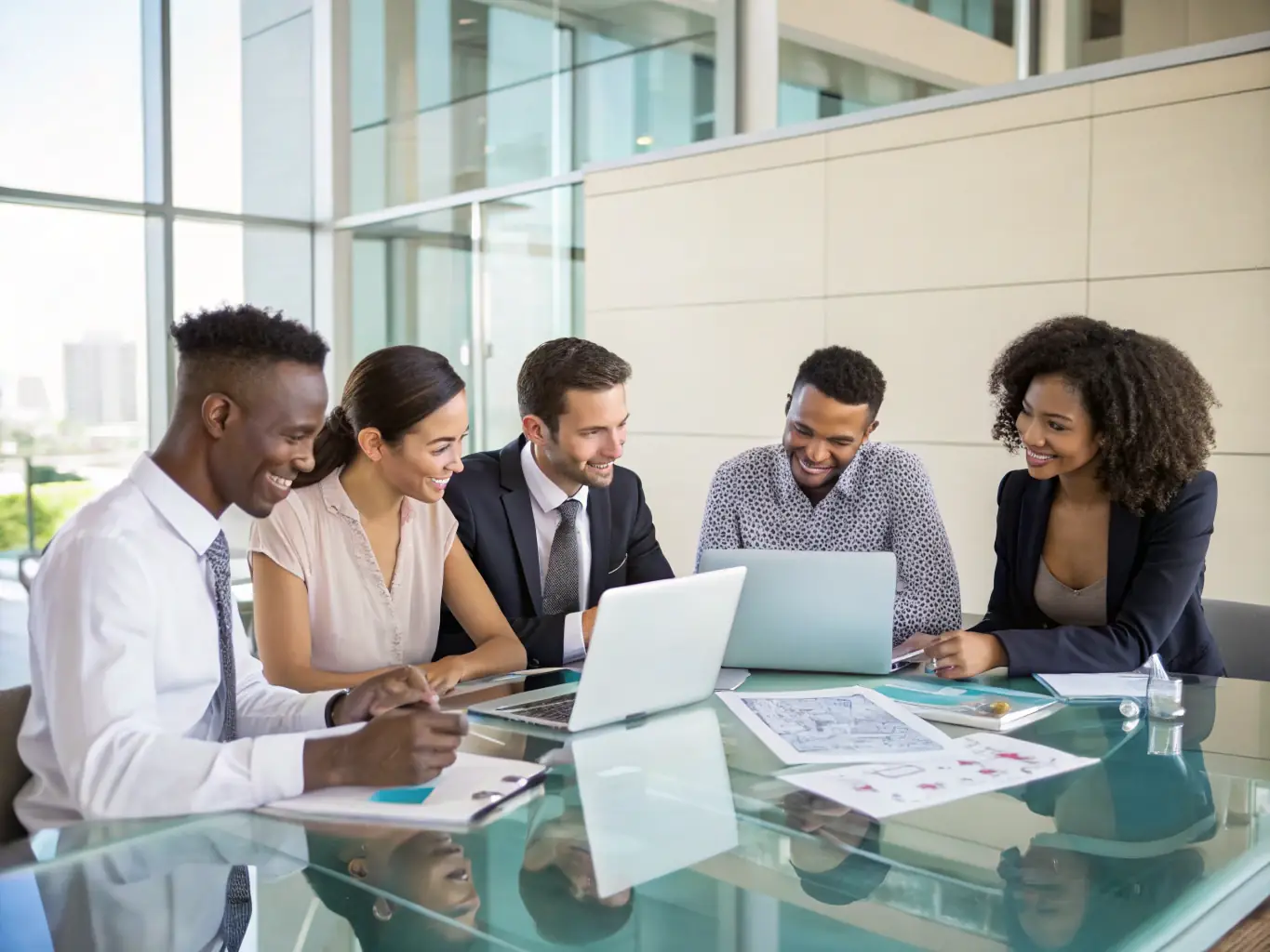 An image depicting a diverse group of Indian professionals participating in a job search strategy workshop, with laptops and networking materials visible.