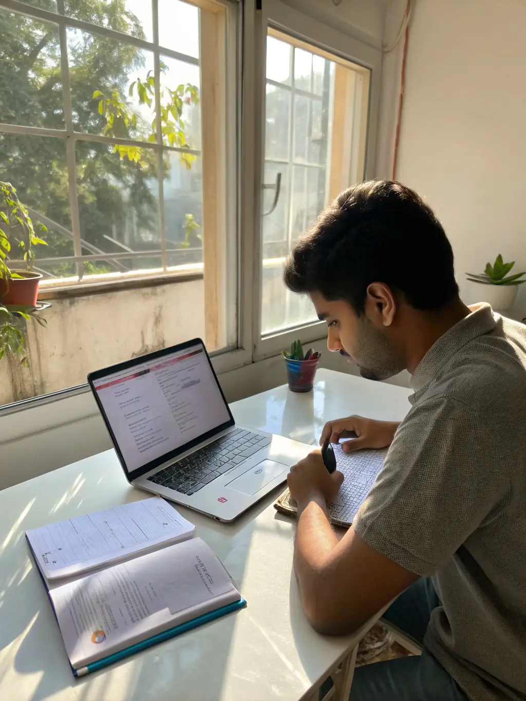 A person confidently navigating a job search platform on a laptop, with icons representing various job portals and networking opportunities.